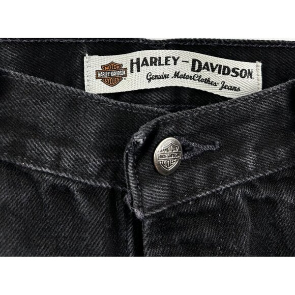 Harley-Davidson Black Denim Jeans Men’s 36x30 Classic Fit Biker Motorcycle Pants - Picture 4 of 7